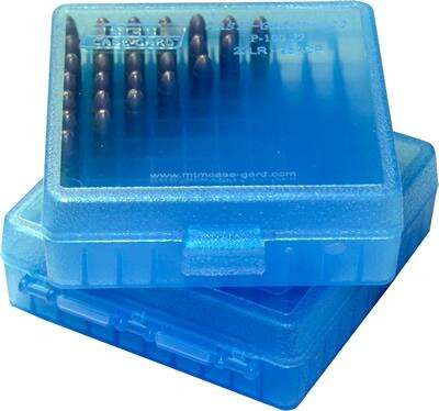 Misc. Accessories MTM Case Gard Ready Series MTM AMMO BOX 100 RD FLIP TOP FOR .22 LR CLR BLUE • Model: Ready Series